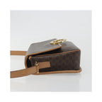 Celine - Sac Porté Épaule Vintage Macadam Circle Logo Toile - Marron