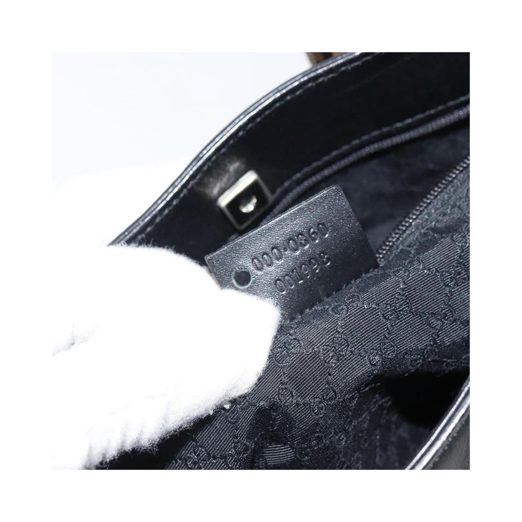 Gucci - Vintage Web Tote Lædershopper - Sort