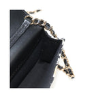 Chanel - Flap Card Holder On Chain Satin Axelremsväska - Beige