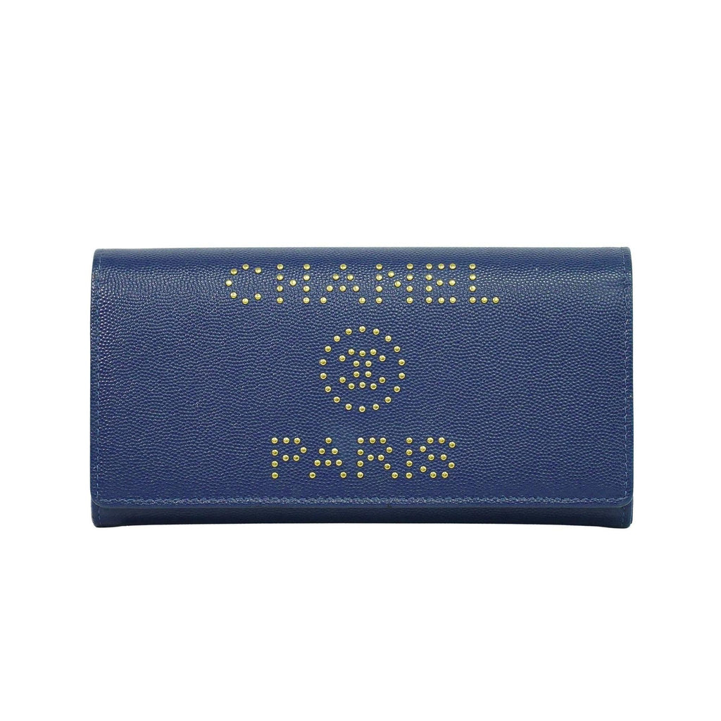 Chanel - Plånbok Deauville Flap Wallet Long Läder - Marinblå