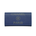 Chanel - Plånbok Deauville Flap Wallet Long Läder - Marinblå