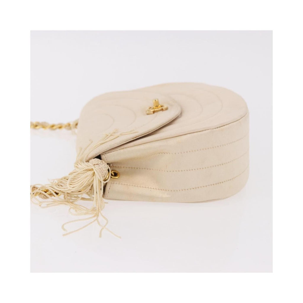 Chanel - Axelväska Vintage Round Flap Satin - Beige