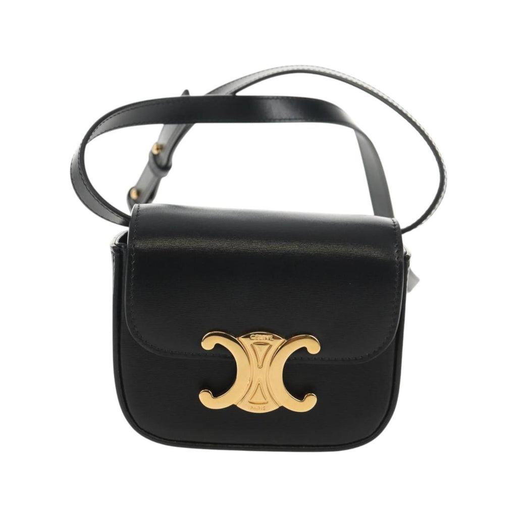 Celine - Torebka Vintage Triomphe Shoulder Medium Skórzana - Czarny