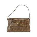 Fendi - Torba Na Ramię Mamma Baguette Z PVC - Brązowa