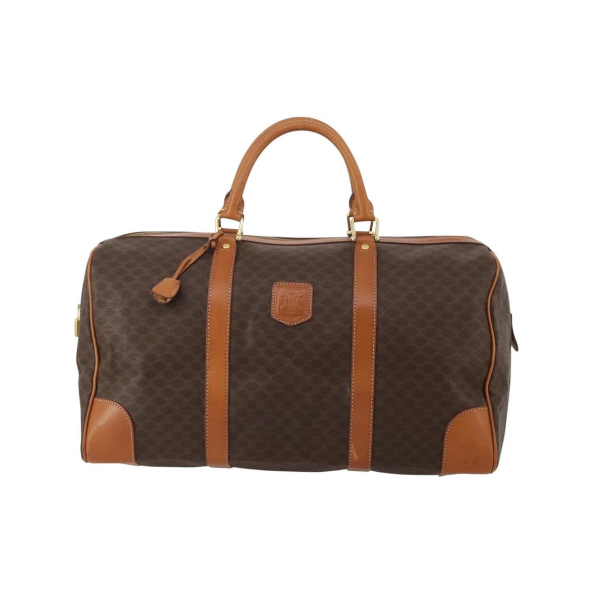 Celine - Boston Stor Handväska I PVC - Brun