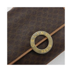 Celine - Sac Porté Épaule Vintage Macadam Circle Logo Toile - Marron