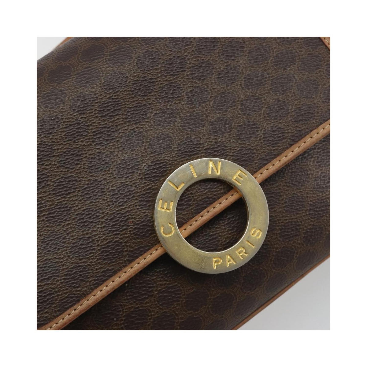 Celine - Sac Porté Épaule Vintage Macadam Circle Logo Toile - Marron