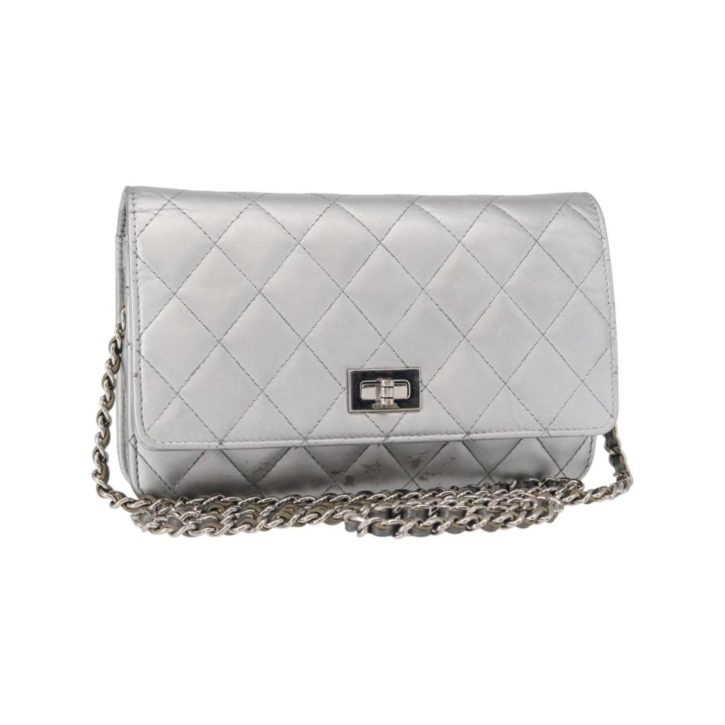 Chanel - Axelremsväska Reissue 2.55 Wallet On Chain Läder - Silver