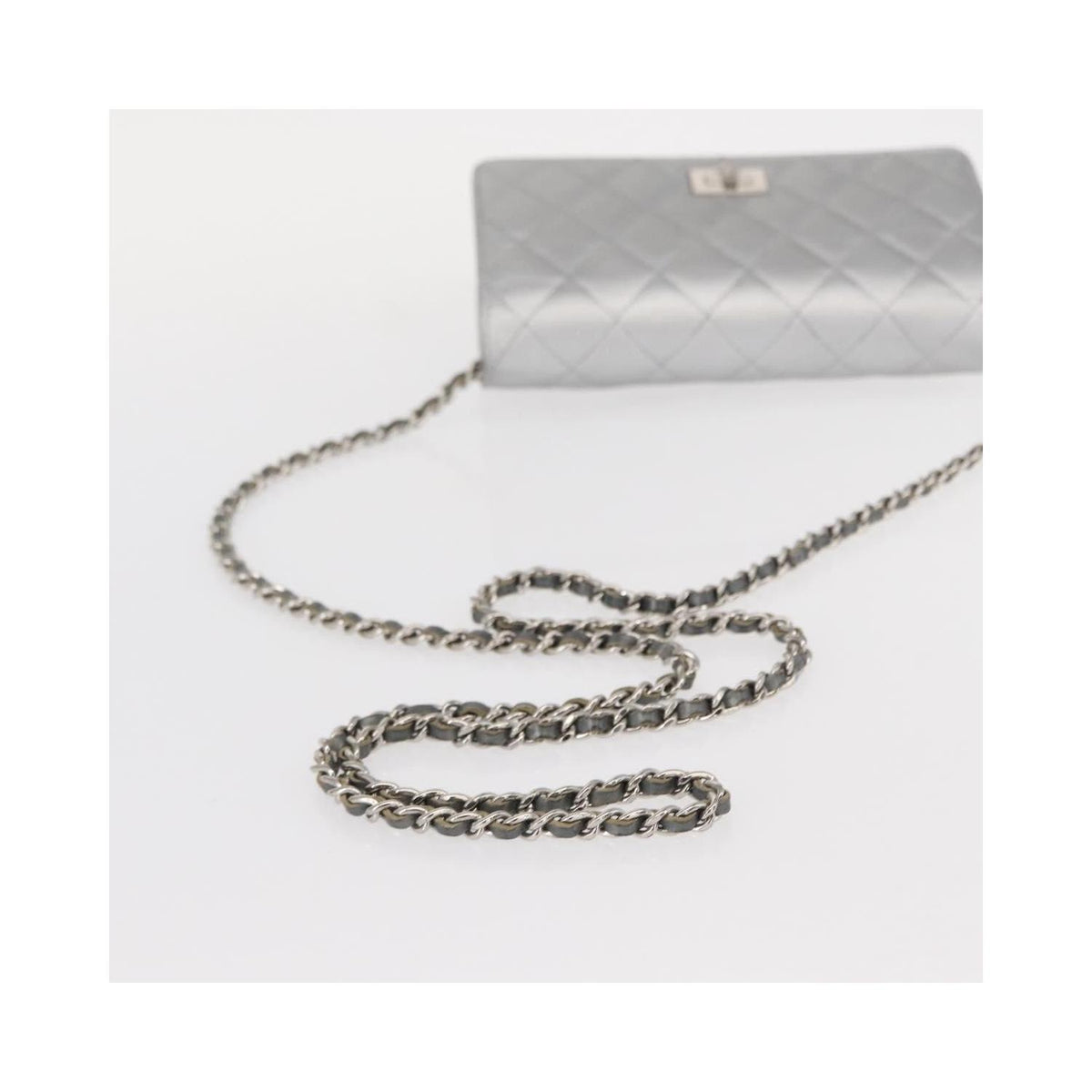 Chanel - Axelremsväska Reissue 2.55 Wallet On Chain Läder - Silver