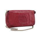 Gucci - Axelremsväska Soho Chain Medium Lackläder - Rosa