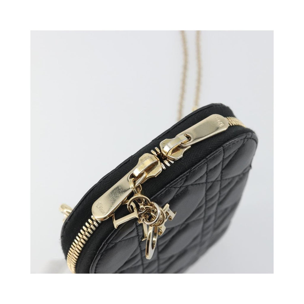 Christian Dior - Axelväska Lady Dior Phone Holder On Chain Läder - Svart