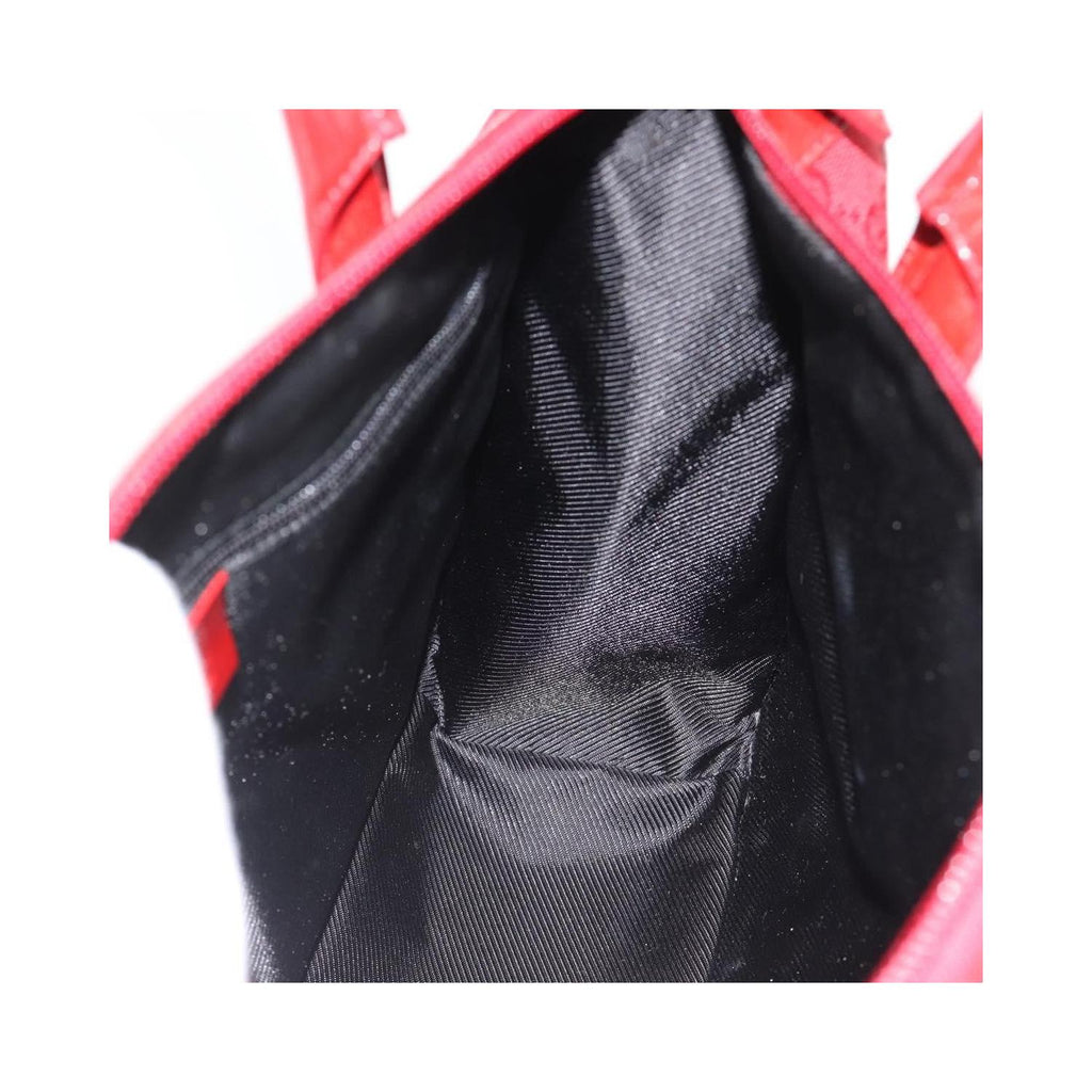 Gucci - Structured Top Handle Open Tote Stor Handväska Canvas - Röd