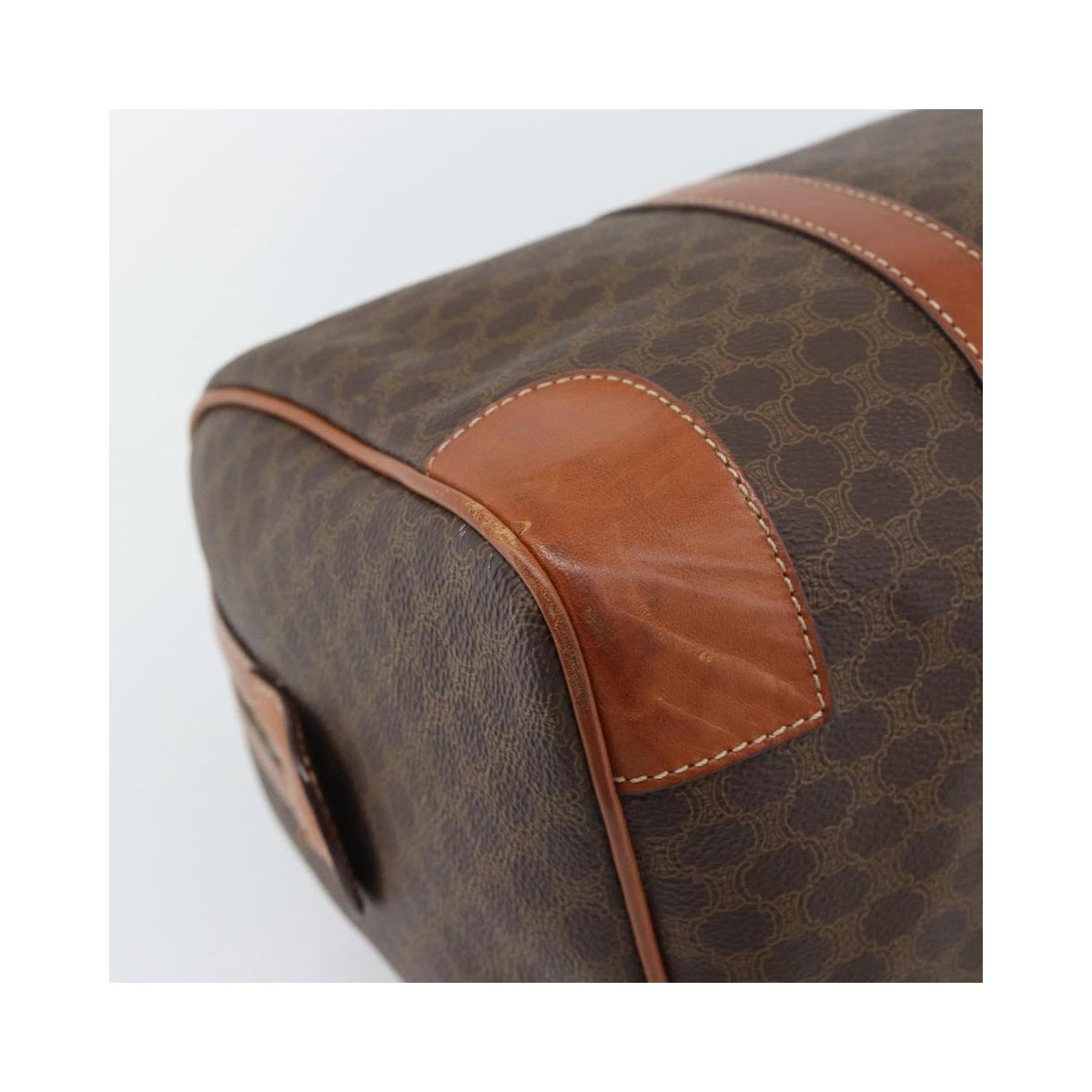 Celine - Torebka Do Ręki Vintage Macadam Boston Z Płótna - Brązowa