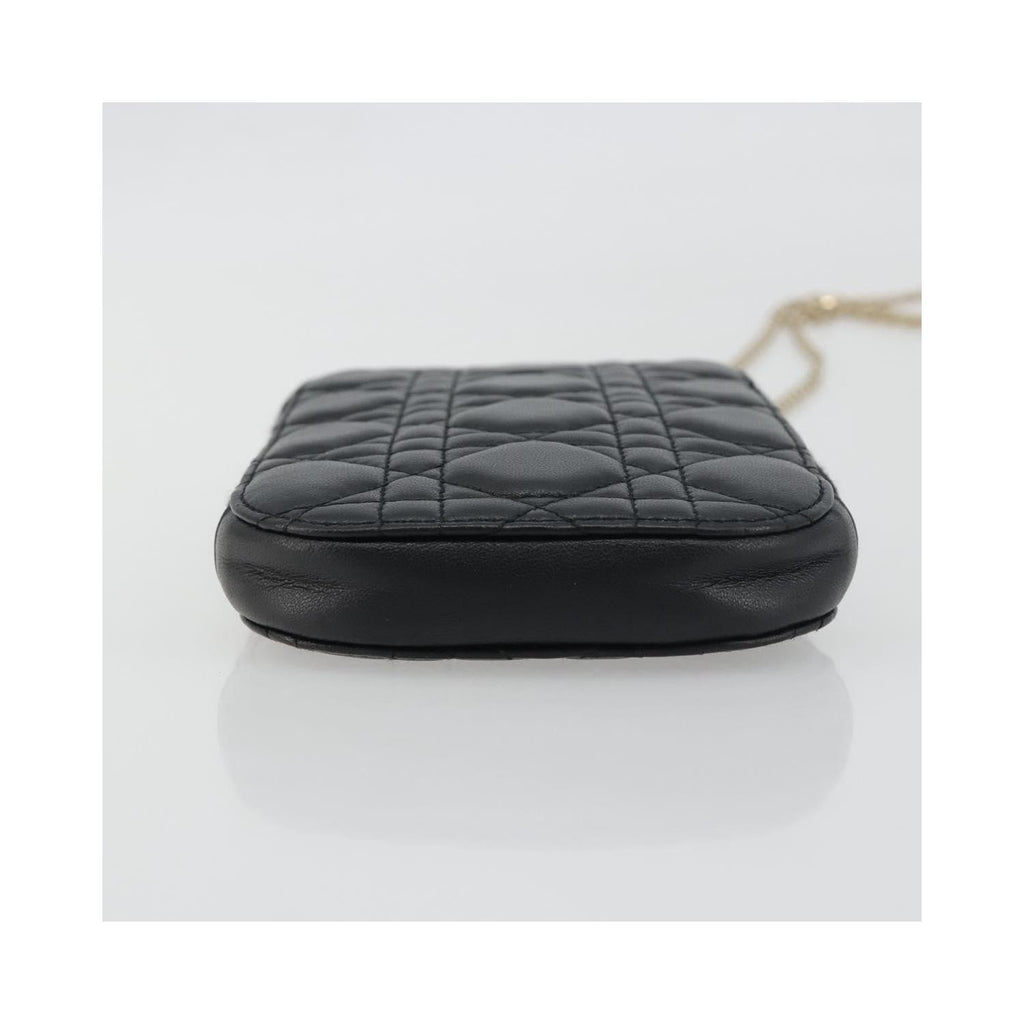 Christian Dior - Axelväska Lady Dior Phone Holder On Chain Läder - Svart