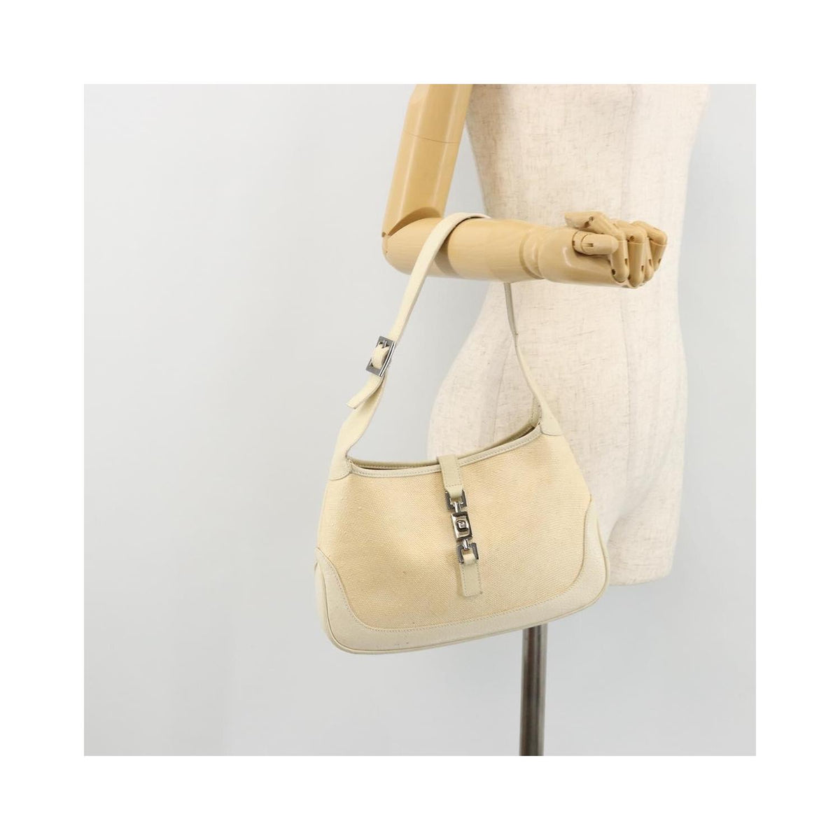 Gucci - Bolso de mano vintage Jackie de hombro, de lona - Beige