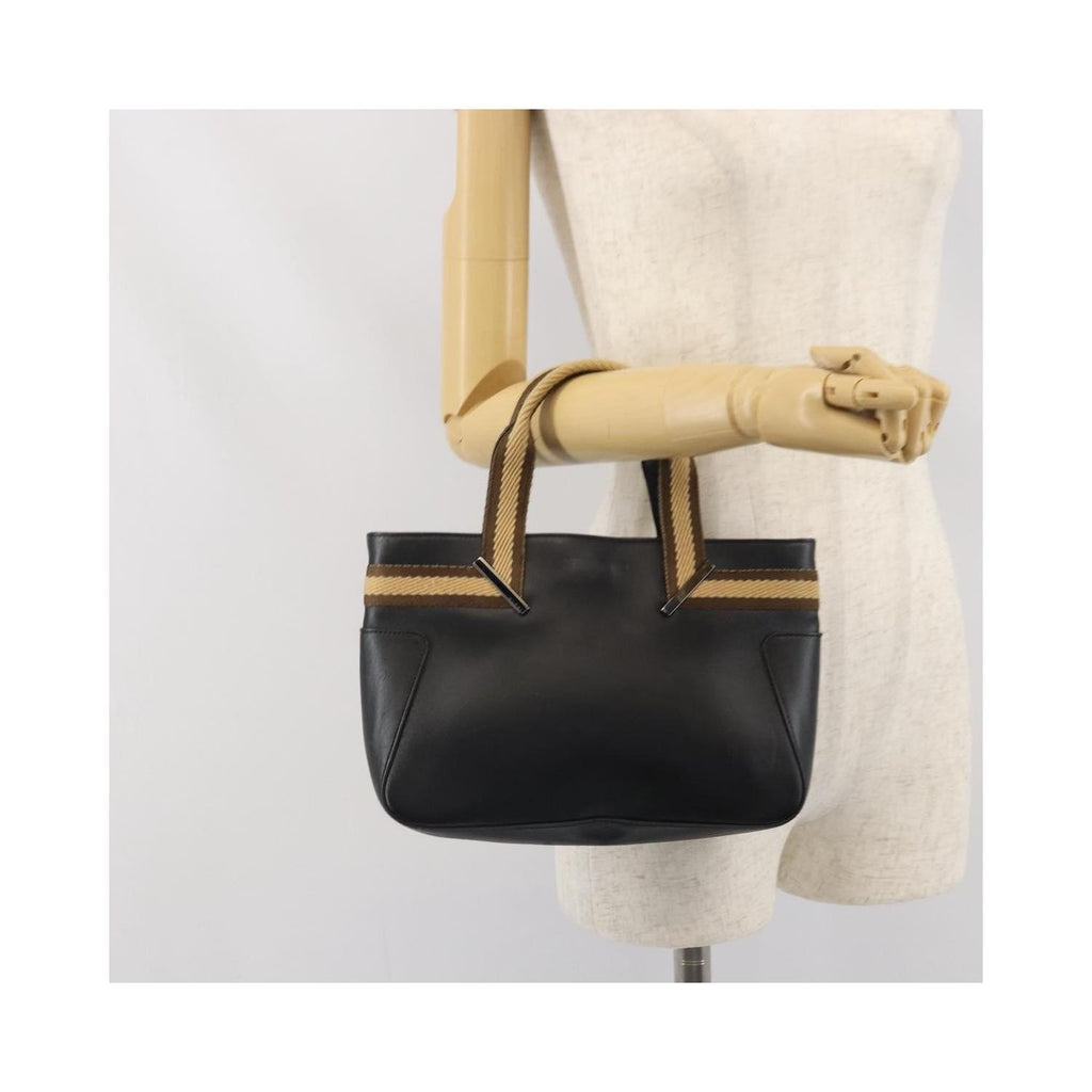 Gucci - Vintage Web Tote Lædershopper - Sort
