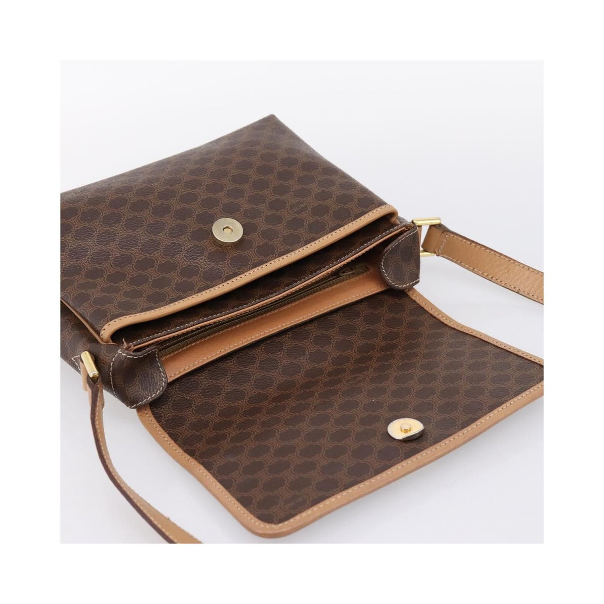 Celine - Macadam Medium Skuldertaske i Lærred - Brun