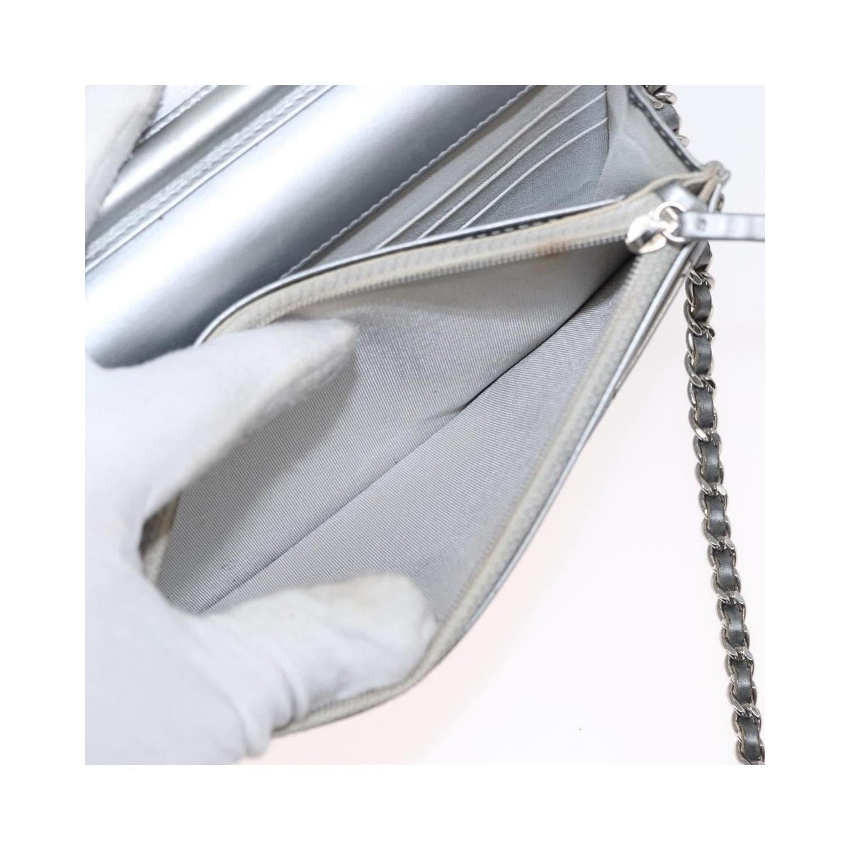 Chanel - Axelremsväska Reissue 2.55 Wallet On Chain Läder - Silver
