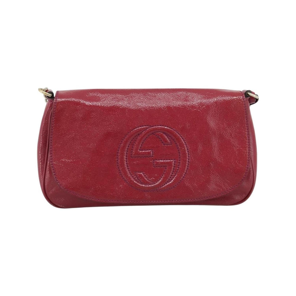 Gucci - Axelremsväska Soho Chain Medium Lackläder - Rosa