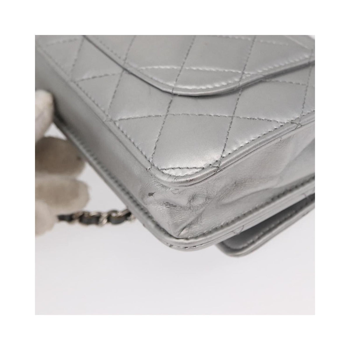 Chanel - Axelremsväska Reissue 2.55 Wallet On Chain Läder - Silver