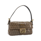 Fendi - Axelväska Mamma Baguette Medium Canvas - Beige