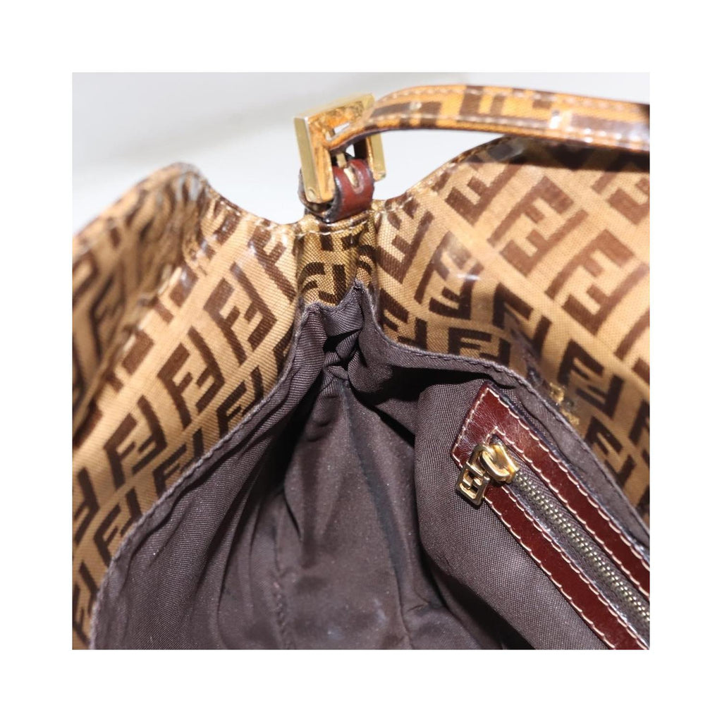 Fendi - Torba Na Ramię Mamma Baguette Z PVC - Brązowa
