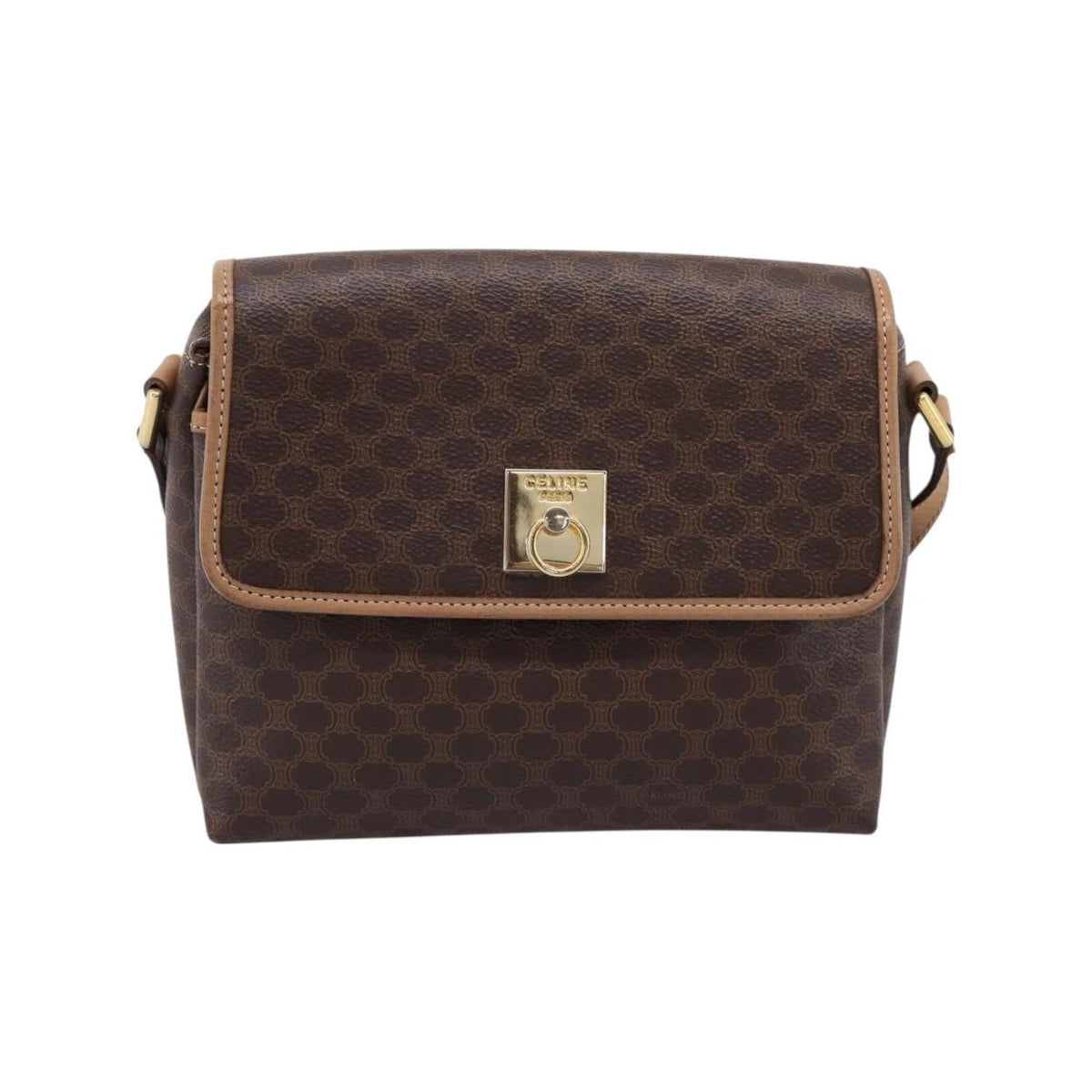 Celine - Macadam Medium Skuldertaske i Lærred - Brun