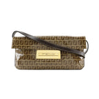 Fendi - Zucchino Mamma Baguette Plastic Axelremsväska - Brun