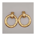 Chanel Vintage CC Round Drop Clip-On Earrings Metal Large