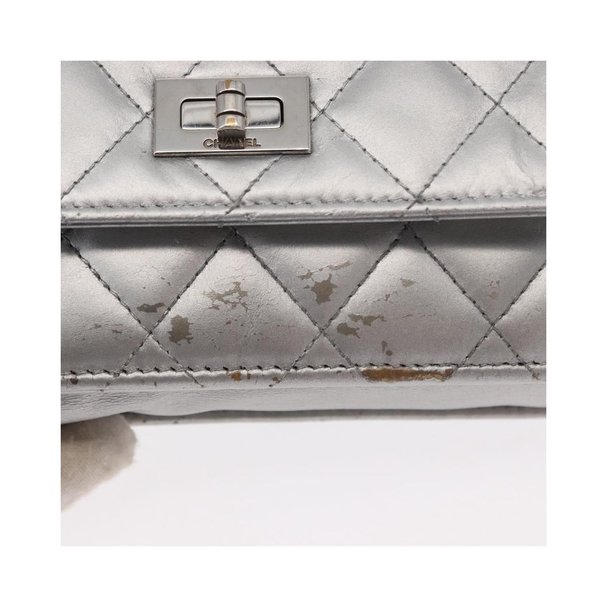 Chanel - Axelremsväska Reissue 2.55 Wallet On Chain Läder - Silver
