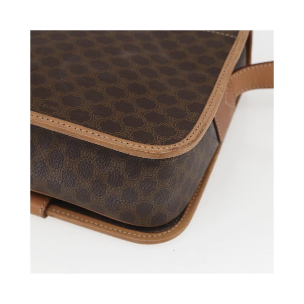 Celine - Torebka Na Ramię Vintage Macadam Circle Logo Z Płótna - Brązowa