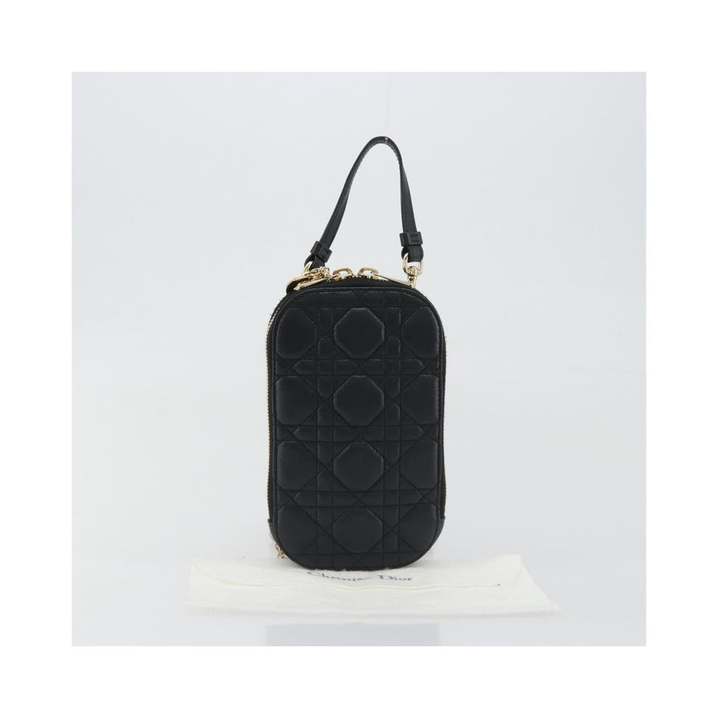 Christian Dior - Axelväska Lady Dior Phone Holder On Chain Läder - Svart