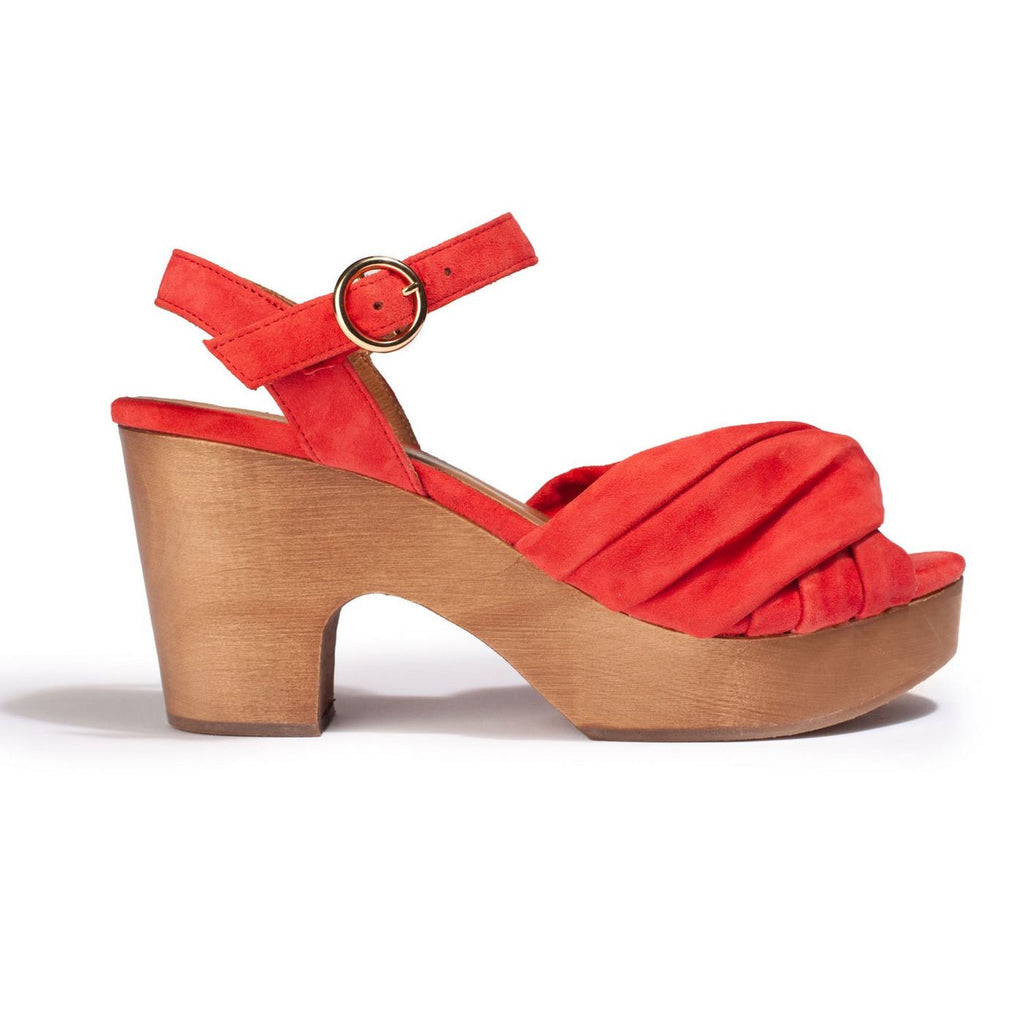 Sabots Mila - Veau Velours Corail