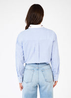 Chemise Col Brode Saby - Bleu