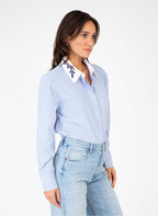 Chemise Col Brode Saby - Bleu