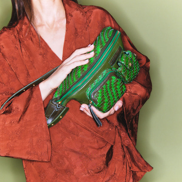 Romeo Belt Bag Braided Leather Rosemary