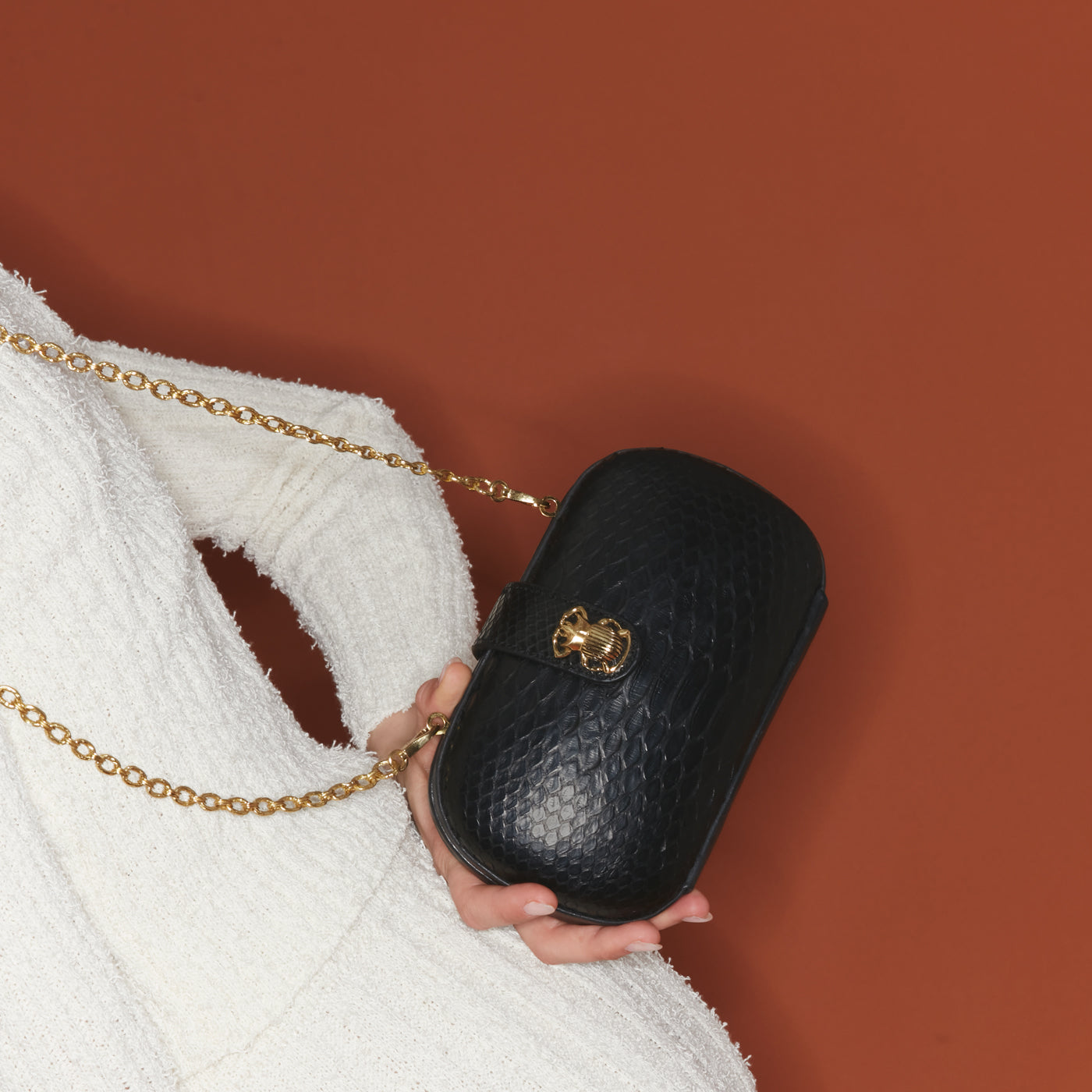 Chiara Python Bag Black