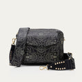 Big Charly Nappa Black Bandana Print Leather Bag