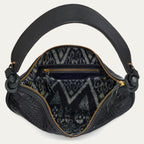 Bolso Chris de piel con relieve de cocodrilo Negro