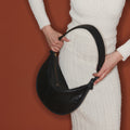 Bolso Chris de piel con relieve de cocodrilo Negro