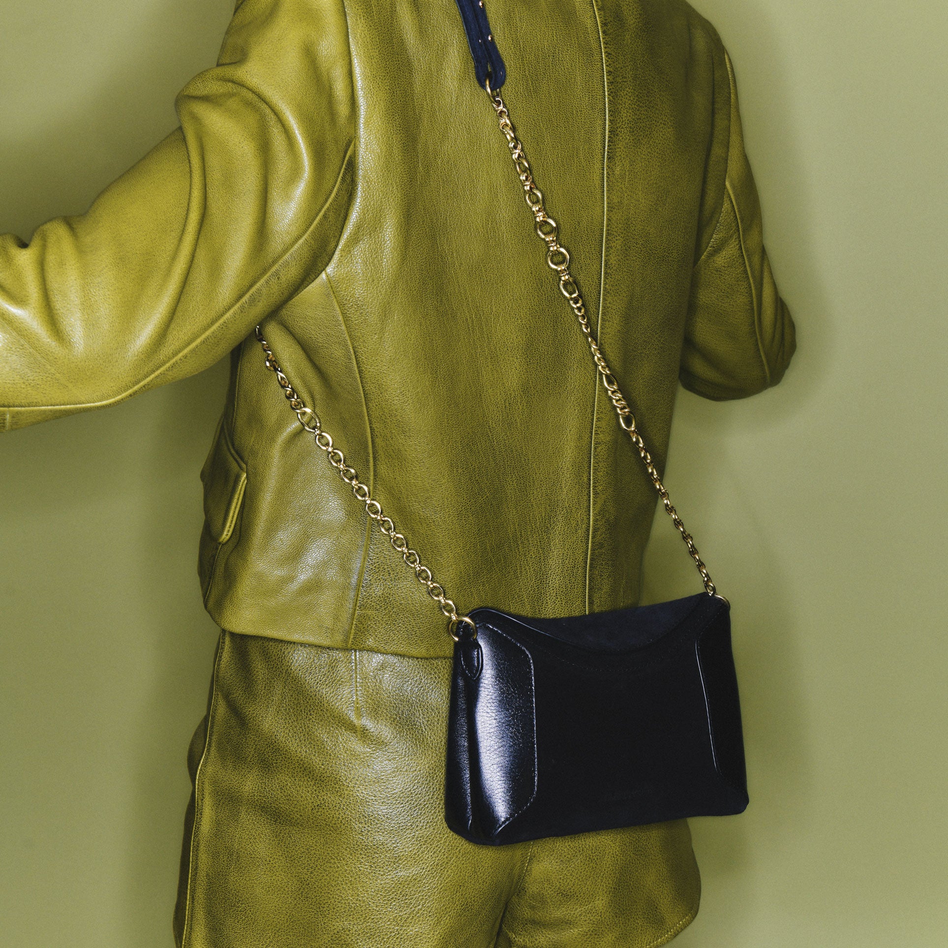 Mini Gaia Black Leather Bag