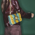 Bolso Python Ava Medium Lotus Azul