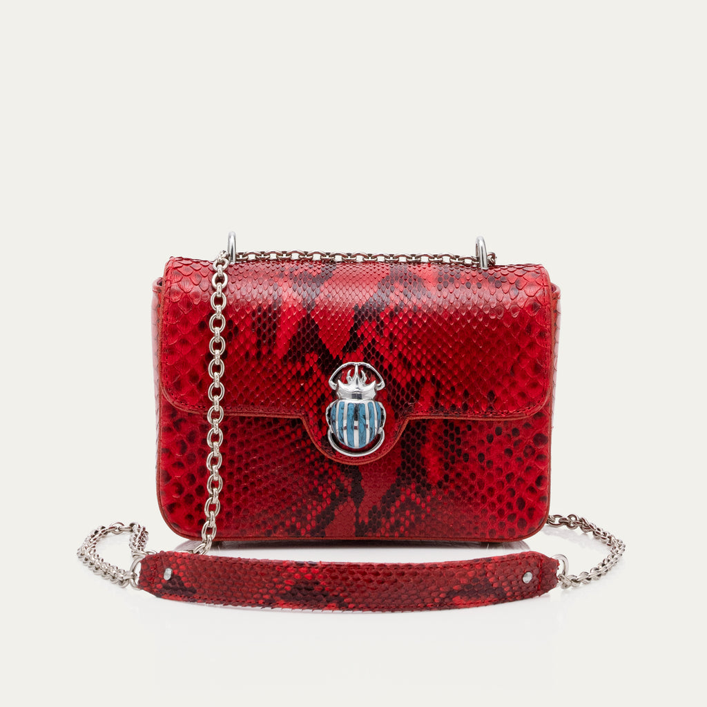 Bolso Python Ava Mediano Rubí