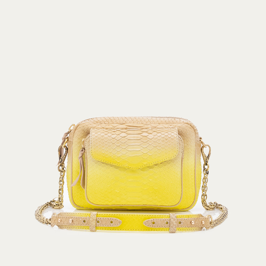 Bolso Charly Python Amarillo Pero