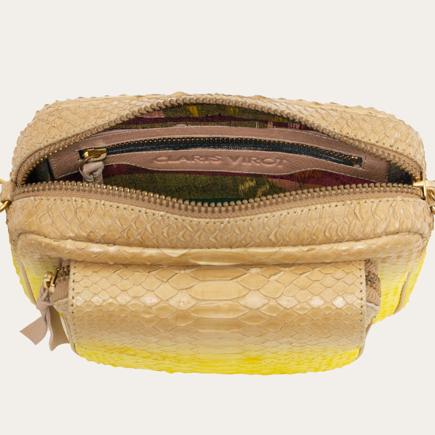 Bolso Charly Python Amarillo Pero