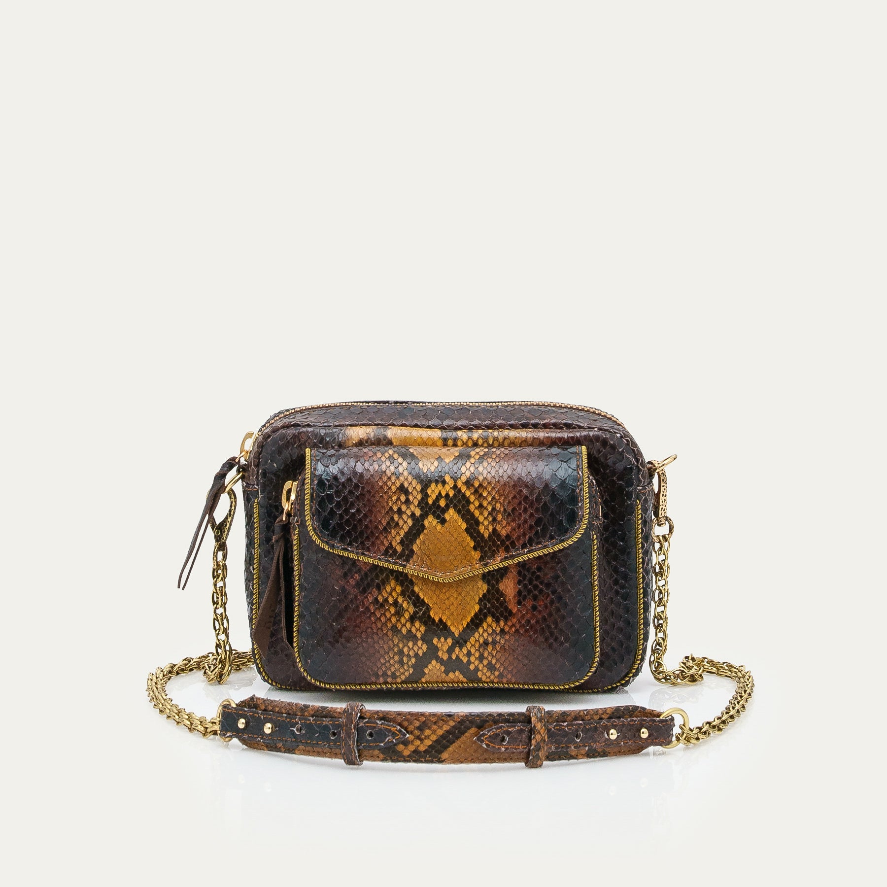 Bolso Charly De Pitón Ojo De Tigre