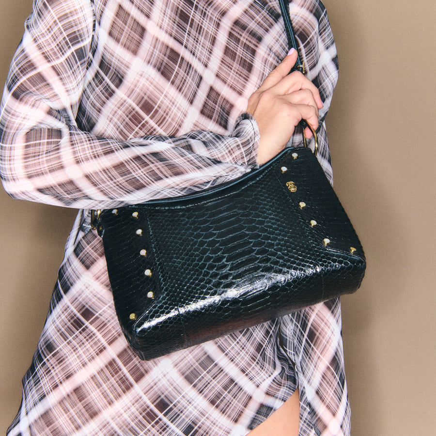 Bolso Pitón y Cobra Gaia Negro