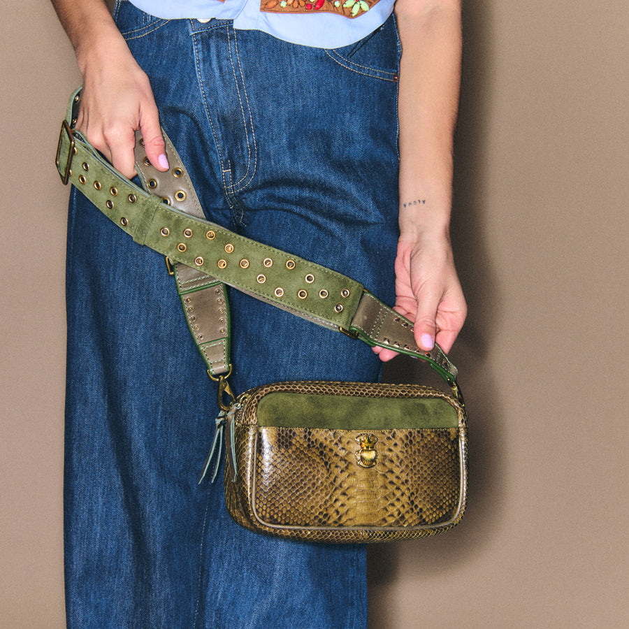 Python Lily Khaki Bag