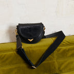 Bolso Victoria de Pitón Negro con Asa y Bandolera