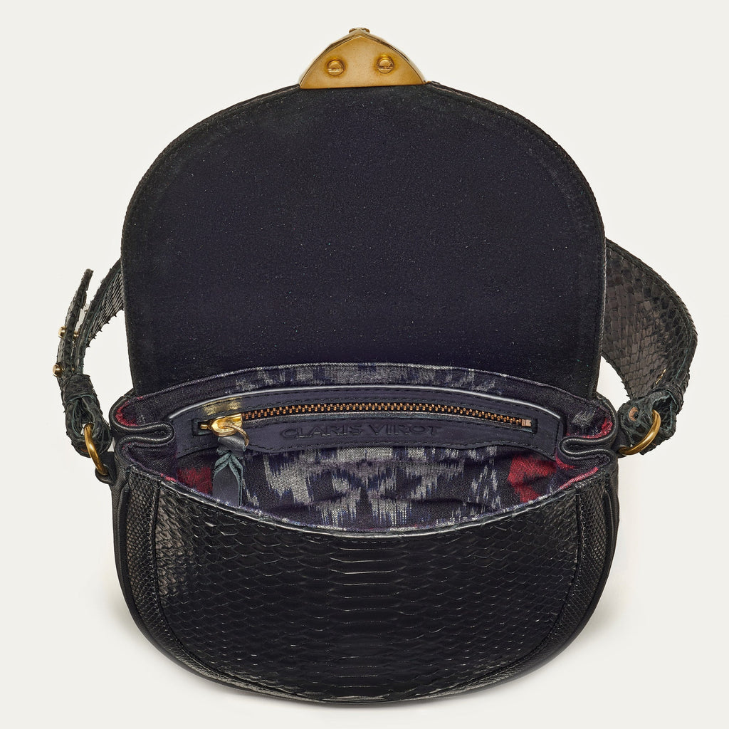 Sac Python Victoria Noir Anse Et Bandouliere